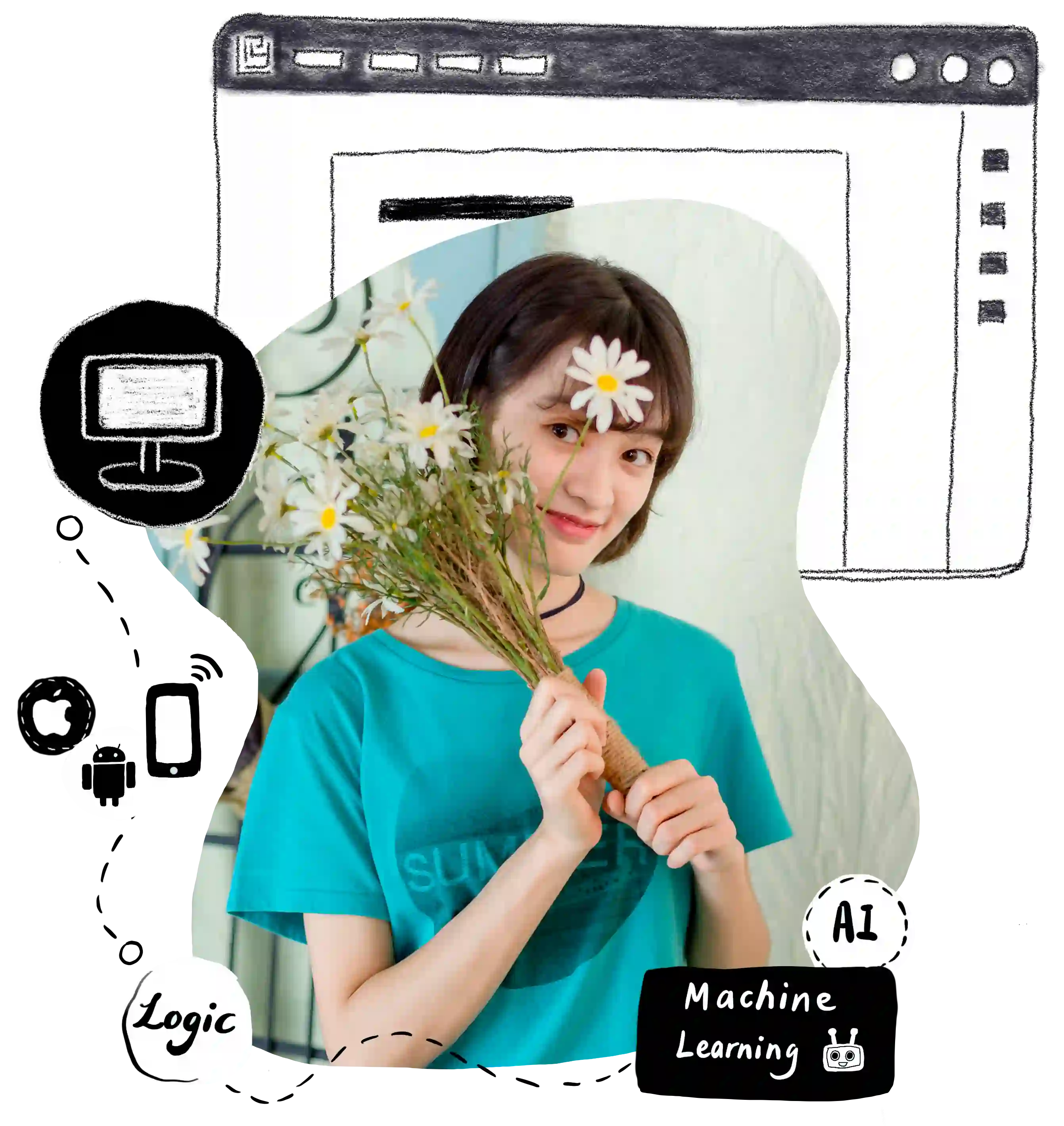 Georgia with flowers