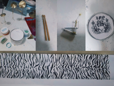 Georgia's crafting works: a semi-finished Jazz drum set 